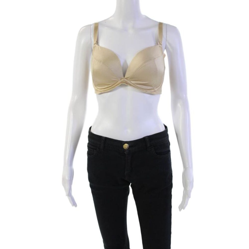 Panache Womens Removable Strap Satin Molded Cup Underwire Bra Beige Size 32E